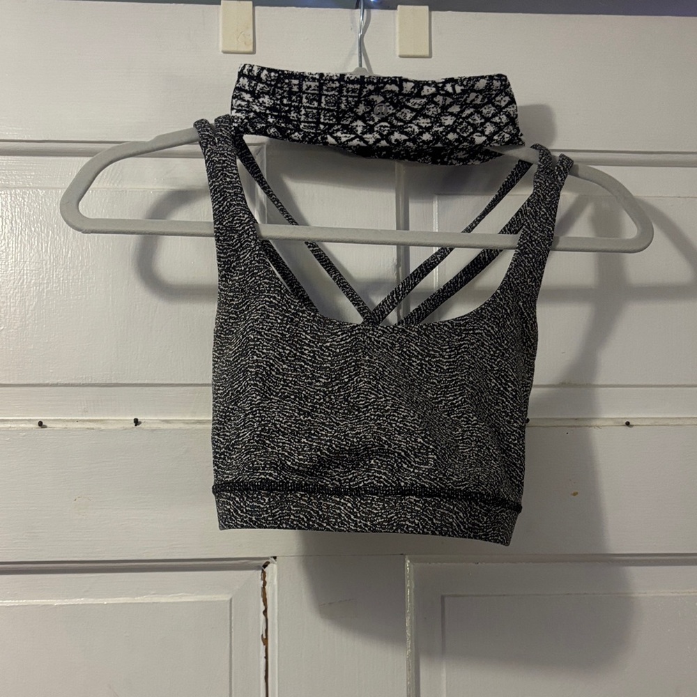 Women's Black and White Strappy Bralette
